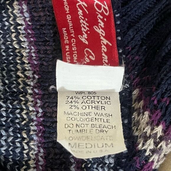 Binghamton Knitting Co. Inc. Made In USA Vintage Cotton Blend Ski Nordic Sweater - Picture 4 of 4